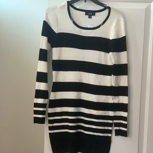 Black and white sweater dress